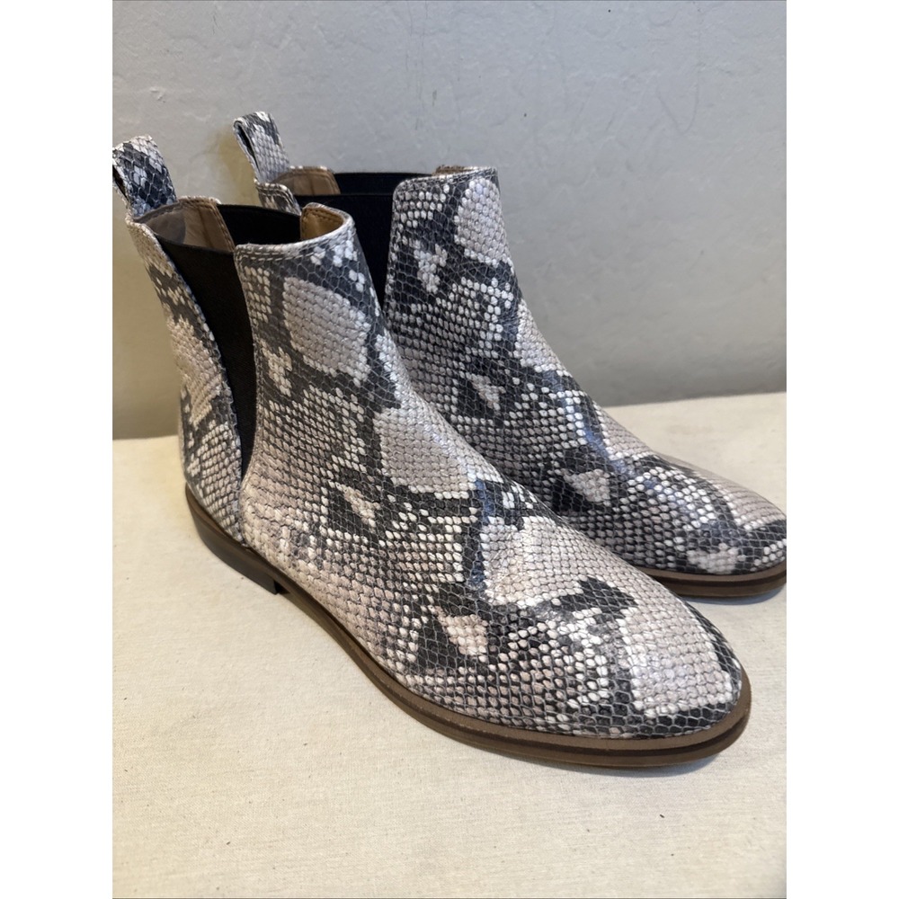 Lucky Brand Haylia Leather Snake Booties Size 7 M